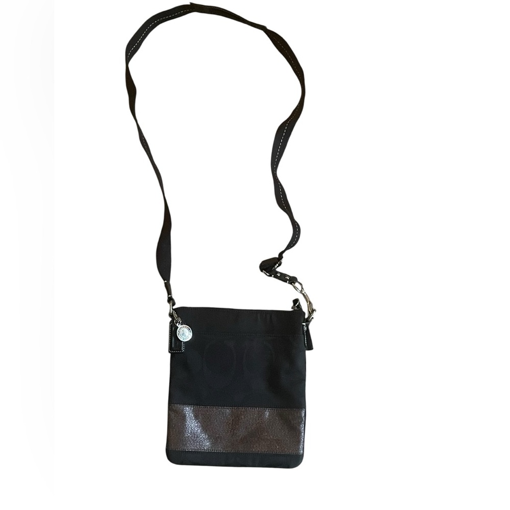 Coach Black Signature Cross Body Swing Bag F0749-40758